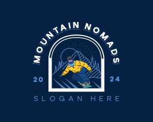 Mountain Snowboarding Sports logo design