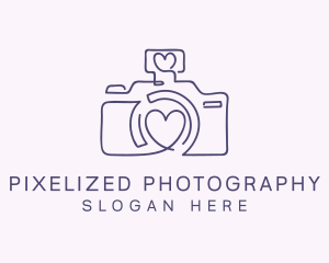 Camera Heart Lens logo design