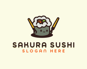 Cute Sushi Restaurant logo design