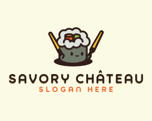 Cute Sushi Restaurant logo design