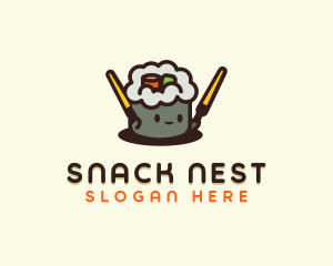 Cute Sushi Restaurant logo design