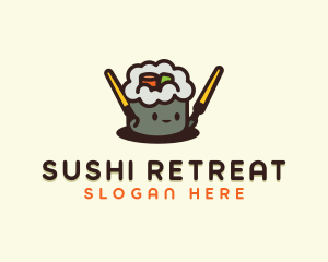 Cute Sushi Restaurant logo design