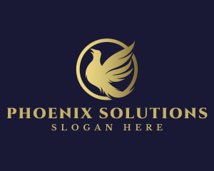 Golden Flying Bird logo design