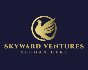 Golden Flying Bird logo design