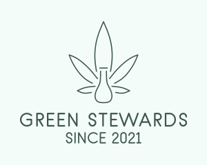 Green Bottle Cannabis  logo design