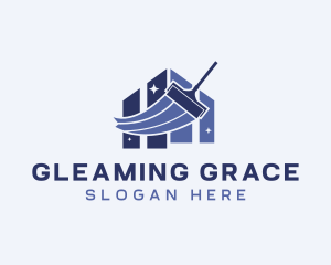 House Sparkle Squeegee Cleaning logo design