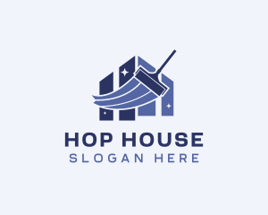 House Sparkle Squeegee Cleaning logo design