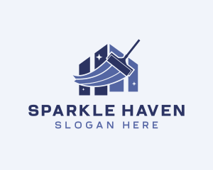 House Sparkle Squeegee Cleaning logo design