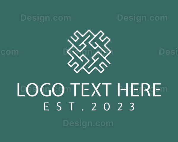 Geometric Maze Puzzle Logo