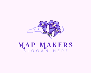 North Carolina Gentian Flower logo design