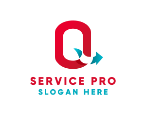 Logistics Arrow Letter Q logo design