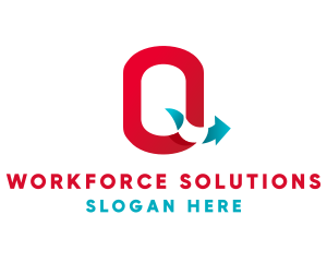 Logistics Arrow Letter Q logo design