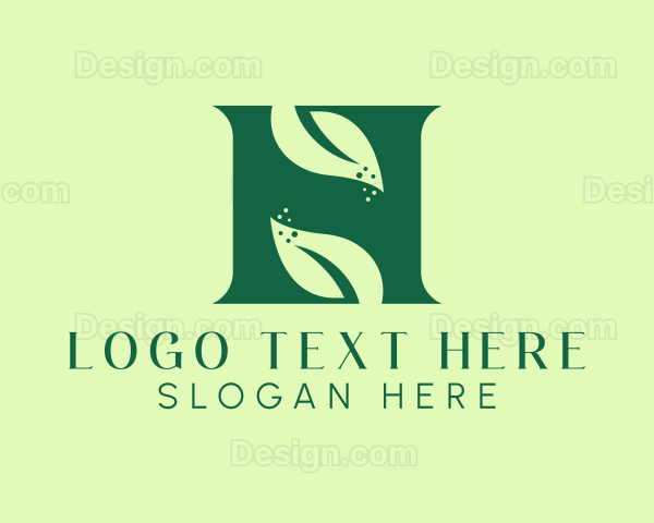 Green Herbal Letter H Logo