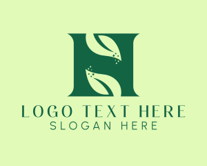 Green Herbal Letter H logo