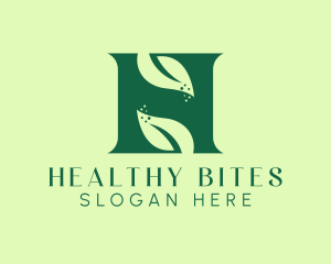 Green Herbal Letter H logo design