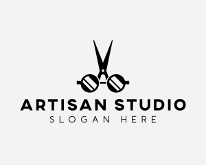 Scissors Sunglasses Barber logo design