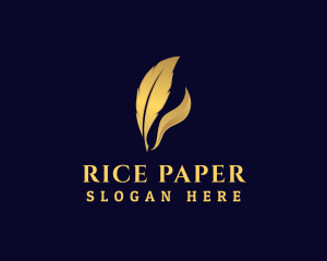 Luxury Feather Quill Pen logo design