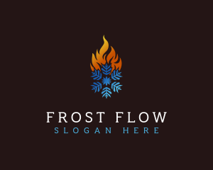 Fire Snowflake Thermal logo design