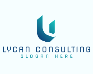 Gradient Shadow Letter U logo design