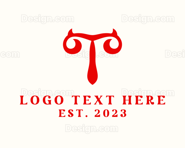 Red Devil Erotic Letter T Logo