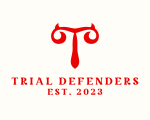 Red Devil Erotic Letter T logo design