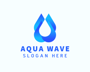 Blue Liquid Droplet logo design