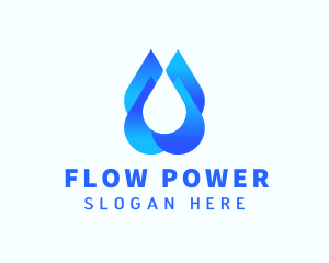 Blue Liquid Droplet logo design