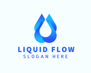 Blue Liquid Droplet logo design