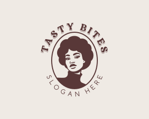 Female Curly Hair  Logo