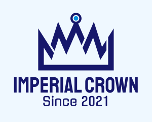 Blue Digital Crown  logo design