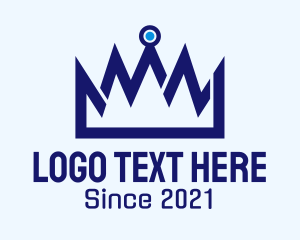 King - Blue Digital Crown logo design