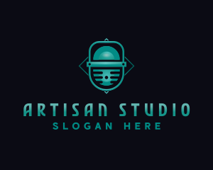 Studio Microphone Audio logo design