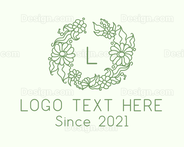 Botanical Wedding Wreath Logo