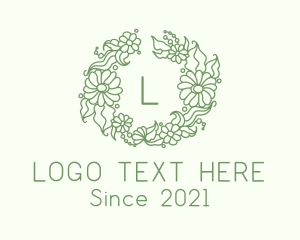 Botanical Wedding Wreath logo