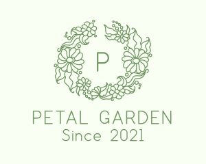 Botanical Wedding Wreath logo design