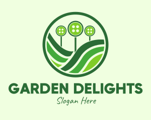 Green Button Farm logo design