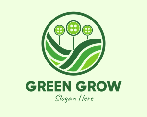 Green Button Farm logo design