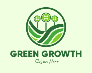 Green Button Farm logo design