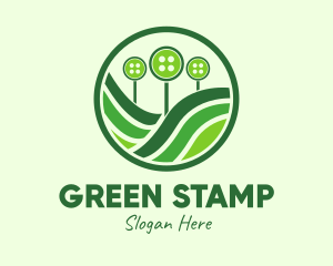 Green Button Farm logo design