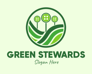 Green Button Farm logo design