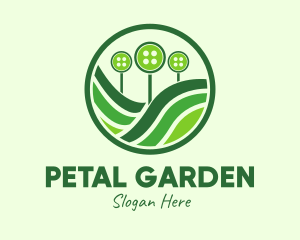 Green Button Farm logo design