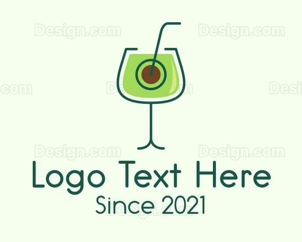 Avocado Cocktail Drink Logo