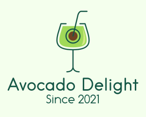 Avocado Cocktail Drink logo design