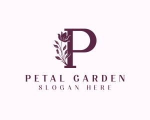 Floral Wellness Letter P logo design