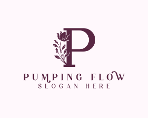 Floral Wellness Letter P logo design