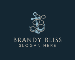 Marine Anchor Rope Letter B logo design