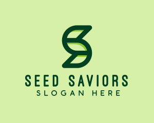 Modern Leaf Letter S  logo design