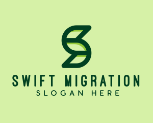 Modern Leaf Letter S  logo design