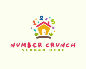 Preschool Math Number logo design