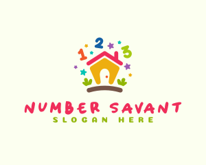 Preschool Math Number logo design